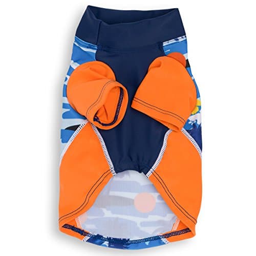 PlayaPup Dog Sun Shirt, USA Made (UPF 50+), Tropical Blazing Island, Small