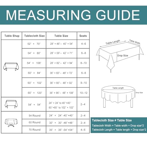 JIUZHEN Black Rectangle Polyester Table Cloth, Stain Resistant Waterproof Tablecloth for Dining Room Tables, Parties, Wedding, 54 * 80 Inch — view 5