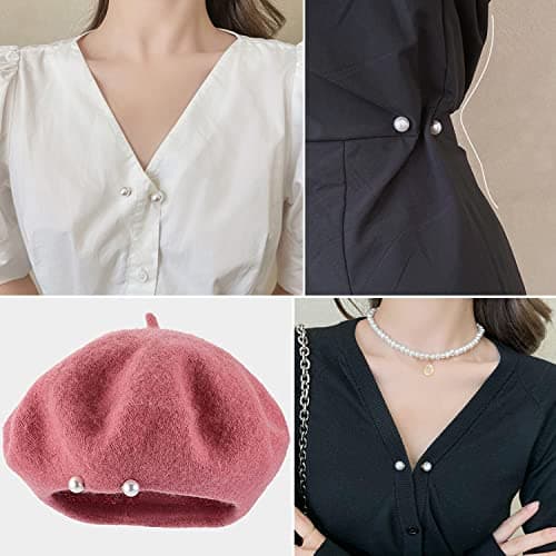 145 Pcs Brooch Pins, Sweater Shawl Hat Clip Neckline Pins Double Faux Pearl Brooches for Women Fashion Cover Up Buttons Clothing Dress Decoration Accessories Pant Waist Tightener Safety Pins — view 3