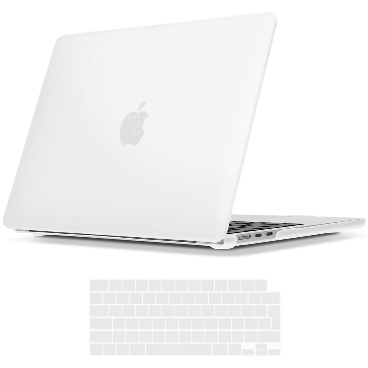 TECOOL Case compatible with MacBook Air M1 & MacBook Air 13 inch Retina 2020 2019 2018 (A2337 A2179 A1932), Plastic Snap On Hard Shell Cover & UK EU Keyboard Protector, Crystal Clear (Glossy) — view 85