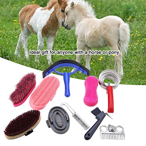 Aumotop Equestrian Cleaning Tool Set Lightweight Horse Care Brush Kit Beautiful Horses Ideal Horse Lovers SiliconeWood — view 4