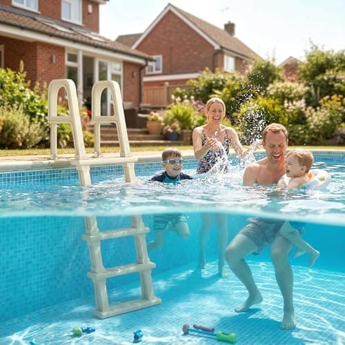 Outsunny Swimming Pool Ladder, 63.4"-69.3" Adjustable 5-Step Pool Stairs with Double Handrails, Non-Slip Steps, Load Capacity 300 lb, for 48-54 in Inground & Above-Ground Pools — view 5
