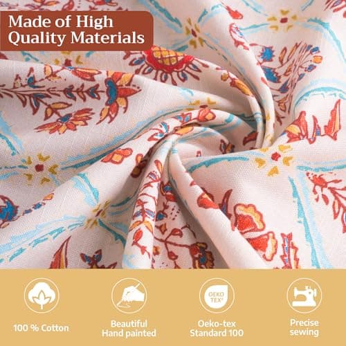 Maison d' Hermine Table Cloth Rectangle Table 100% Cotton 60" x 90" Inches Fall Tablecloth Reusable Everyday Use for Thanksgiving Christmas Decorations Dining Farmhouse Party (Romane) — view 2