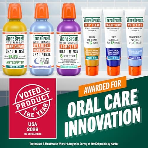 TheraBreath Healthy Gums Toothpaste, Fights Bad Breath for 12 Hours, with Stannous Fluoride for Anticavity & Gingivitis Protection, Clean Mint, 4 Oz, 2-Pack — view 3