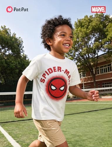 Disney Spiderman White Tee Shirt Kids Marvel Avengers School-Age Boys Short Sleeve Shirts for Summer Holiday Jersey Hawaiian Graphic Tops Cool Sports Outerwear Back to School Daily Apparel 6-7 Years — view 2
