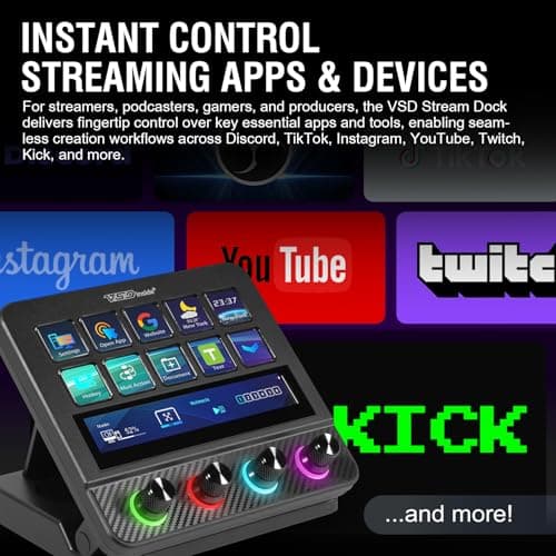 VSDINSIDE Macro Pad, Streaming Deck Stream Controller Soundboard Keypad, Programmable Keys USB Shortcut Keyboard for Gamer Streamer, Audio Mixer for OBS, YouTube, Office Desk Setup, PC, Mac — view 6