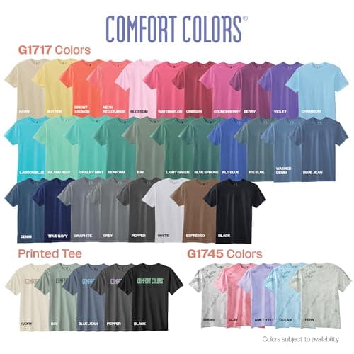 Comfort Colors Adult Short Sleeve Tee, Style G1717, Black (1-pack), Large — view 5