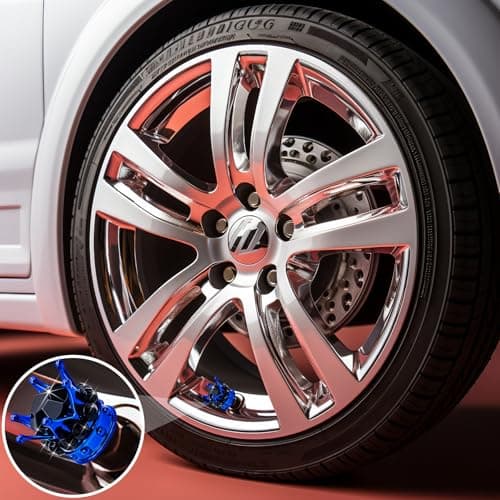 MEAJOO 4PCS Crown Bling Tire Stem Valve Caps, Crystal Diamond Car Wheel Tire Valve Caps Universal Copper Core Stem Covers for Cars, SUV, Trucks, Bikes, Motorcycles, Bicycles (Blue & Black) — view 2