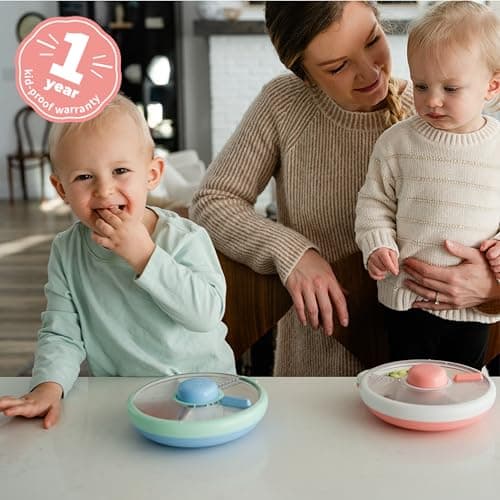 GoBe Kids Small Snack Spinner Slide - Reusable Snack Container with 4 Compartment Dispenser and Lid | BPA/PVC Free | Dishwasher Safe | No Spill - Travel Accessories (Twinberry) — view 5