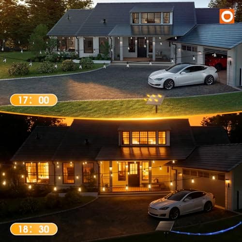 addlon 54FT(48+6) Solar String Lights Outdoor Waterproof with Remote&USB Port Solar Patio Lights Long Last for 20+Hrs, 3 Light Modes, Dimmable Solar Lights for Outside Backyard Party — view 6