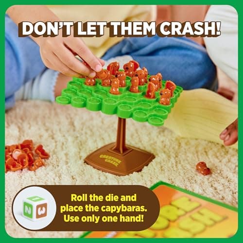 Creature Crash by Relatable, The Capybara Balancing Game, Great Kids Games and Family Game Night Essentials, Includes 49 Capybaras, 1 Balancing Board, 1 Pillar Base, 1 Die, and Instructions — view 2