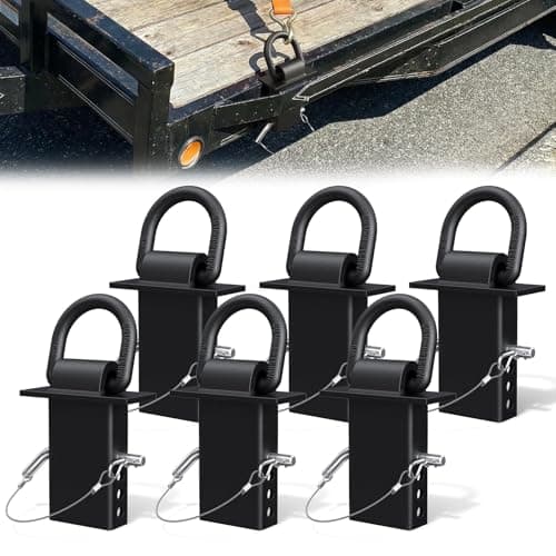 Stake Pocket D Ring, 18000lbs D Rings Heavy Duty Stake Pocket Tie Down for Trailers and Flatbeds Trucks, Removable Trailer Tractor Tie Down Accessories Anchor for Flatbed Cargo Trucks, 6 Pack
