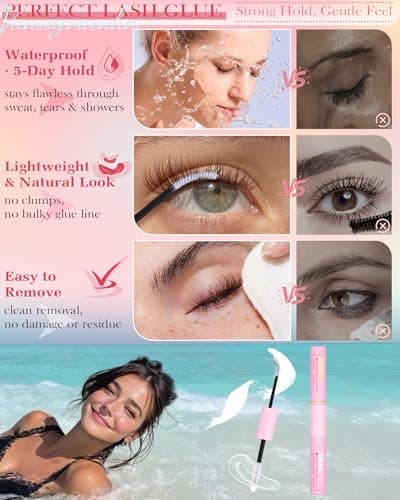 Brown Wispy Lash Clusters Kit Natural Eyelashes Clusters 10-16mm Cluster Eyelash Extensions C Curl Cluster Lashes DIY Eyelash Cluster Waterproof Individual Lash Extension Kit with Brush — view 3