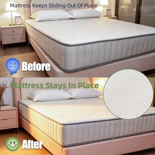 Non Slip Mattress Gripper, Anti-Slip Pad Prevents Mattress Sliding & Holds Bed in Place, Easy Trim Gripper Pads for Sofa, Couch, Chair Cushions, Stops Mattress Topper from Slipping (Queen (59" x 78")) — view 2