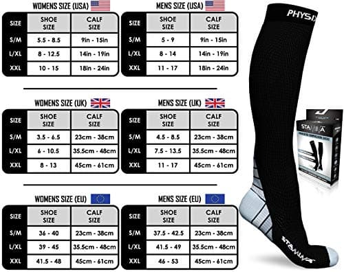 Physix Gear Sport Compression Socks for Men & Women 20-30 mmHg, Gry LXL — view 3