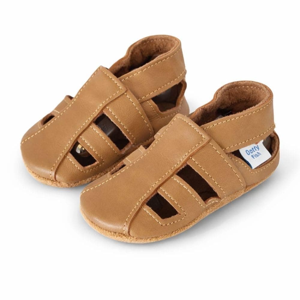 Dotty Fish Soft Sole Leather Sandals for Babies & Kids – Barefoot Feel, Non-Slip Sole, Breathable, Lightweight & Flexible Summer Shoes for Boys & Girls - British Brand - 0-6 Months - 4-5 Years — view 2