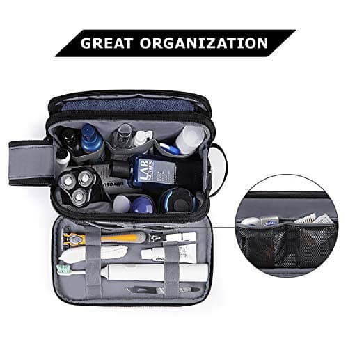 BAGSMART Toiletry Bag for Men, Travel Toiletry Organizer Dopp Kit Water-resistant Shaving Bag for Toiletries Accessories, Door Room Essentials, Black-medium — view 2