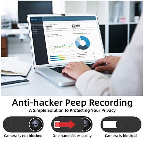 Webcam Cover,Ultra-Thin Camera cover Slide compatible with Laptop,MacBook,Computer,Laptops,PC,Apple Devices,and Tesla Model 3/Y Interior Cabin Camera,0.03in Thick Web Blocker Protect Your Privacy — view 2