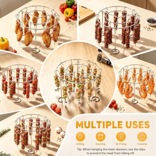 P&P CHEF Air Fryer Accessories Kit, Air Fryer Grill Skewer Rack for Oven — view 5