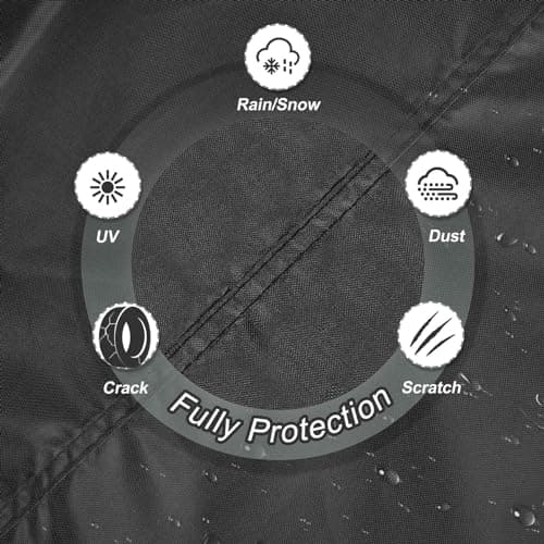 Explore Land Seasonal Tire Cover - Spare Tire Bag with Handle, Heavy Duty Winter Wheel Storage Tote Against Dust and Scratches, 4 Pack (Fits Tire Diameters 26''-28.75'', Black) — view 2