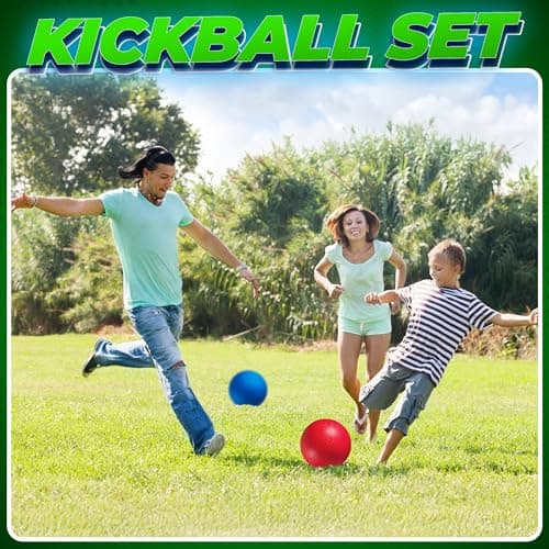 Red & Blue Kickball Set - (8.5 Inch) with Pump for Toddler Kids & Adults, Indoor & Outdoor Gym Sports Toys, Great for Playground Balls for Kids Dodgeball Balls for Four Square Balls, Handball Ball — view 5