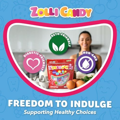 Zollipops Clean Teeth Pops Sugar Free Candy, Dye-Free Lollipops - Keto & Diabetic-Friendly, Dentist-Approved Treats for Kids (Raspberry, 3.1 oz) — view 5