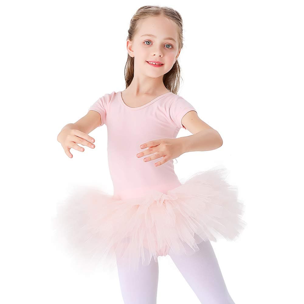 Bezioner Maillot de Danza Tutú Vestido de Ballet Gimnasia Leotardo Algodón Body Clásico Manga Corta Manga Corta para Niña — view 11