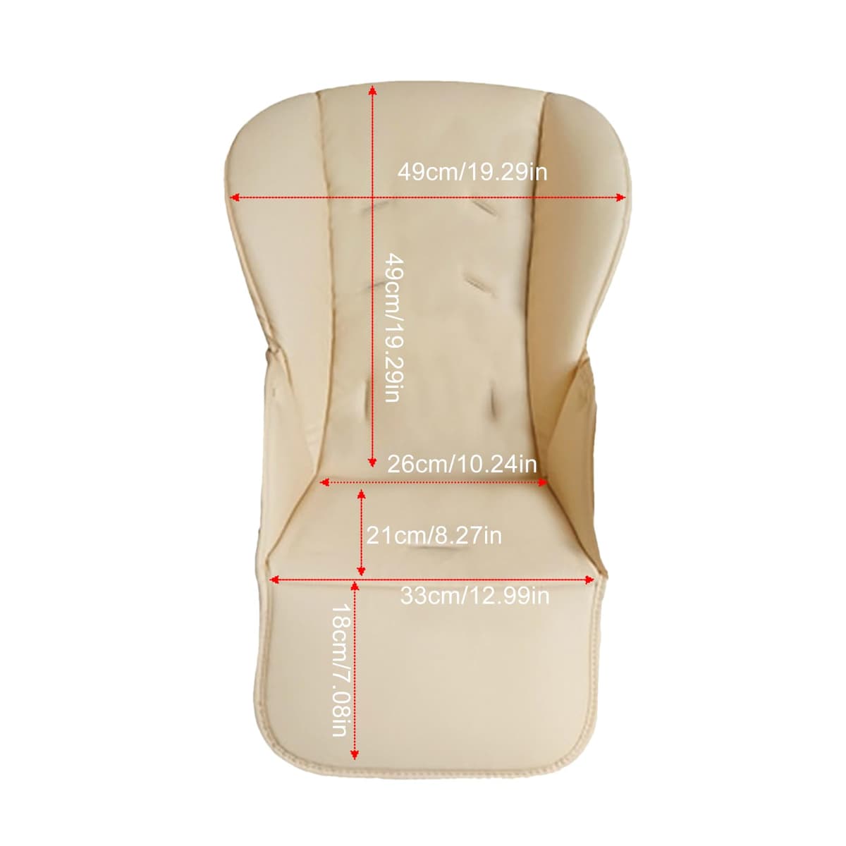High Chair Cushion, PU Leather 55cm | Large Waterproof Composite K05 420G, This Replacement Padded Seat Liner Provides Easy Cleaning for Power Booster Sets — view 4