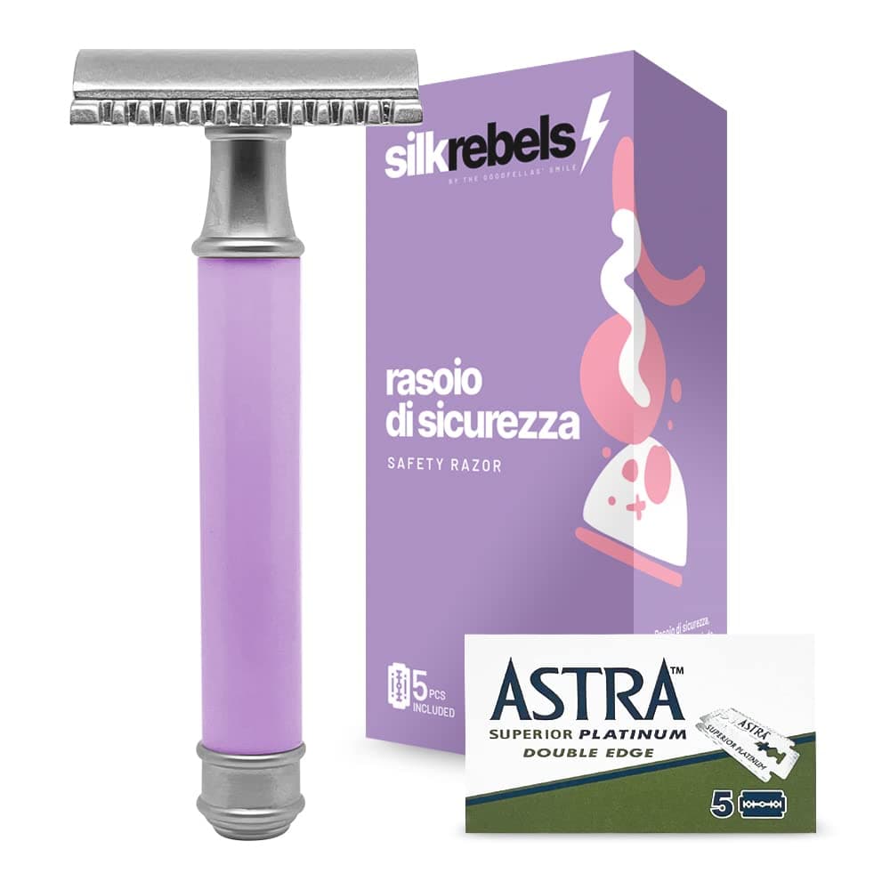 SilkRebels rasoio donna Riutilizzabile per depilazione con 5 lamette Astra incluse