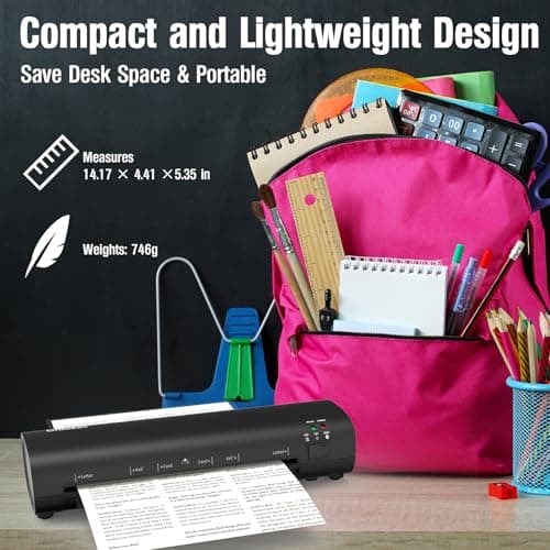 Laminator Machine, 9-Inch Letter Size Laminating Machine with 15 Laminating Pouches for Small Desktop, 4 in 1 Never Jam Thermal Laminator with Trimmer Corner Rounder for Office School Home — view 7