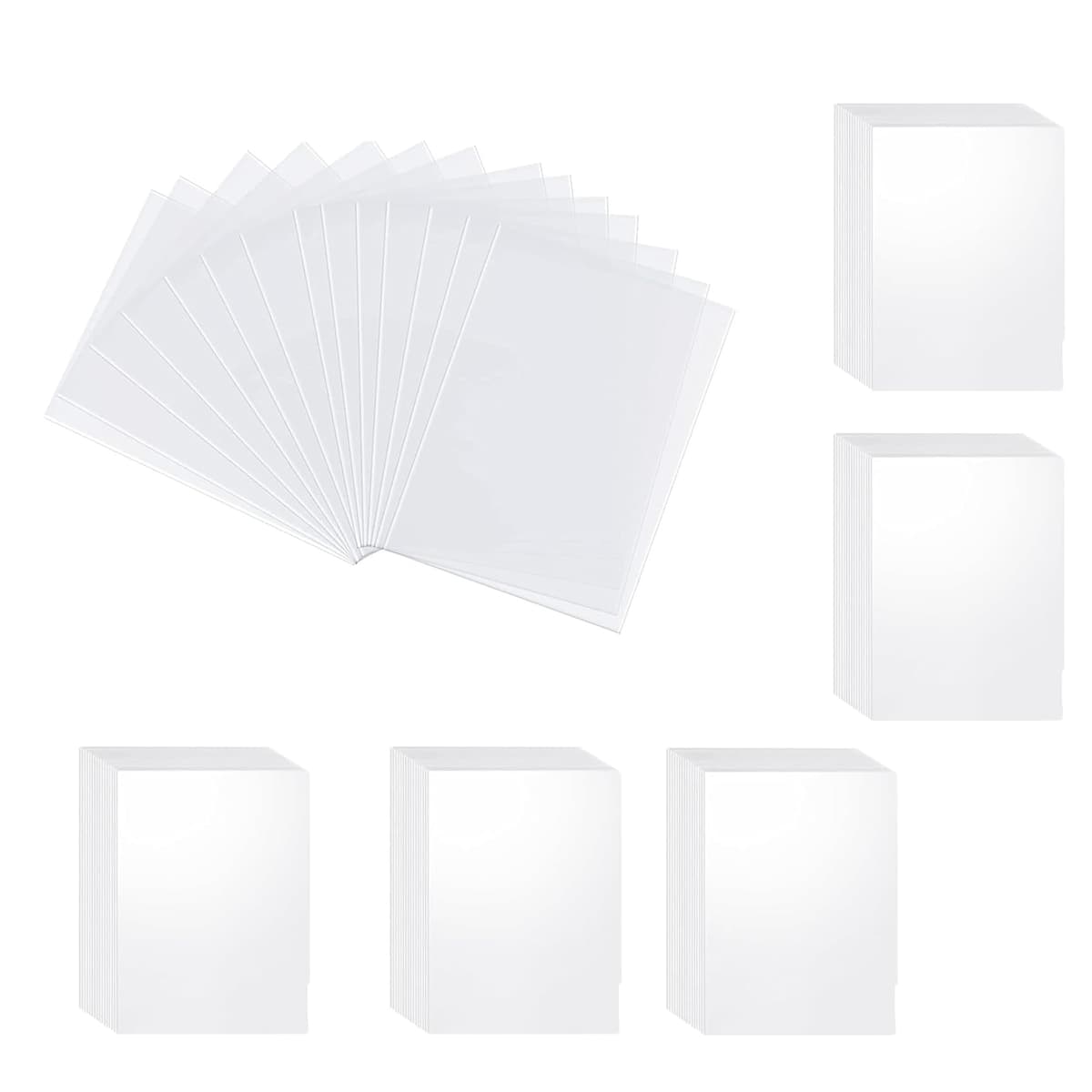 500 Fundas para Cartas Estándar, 66x91mm Fundas para Cartas de Comercio, Poke-mon, Transparente Soft Sleeves, Protectoras de Tarjeta