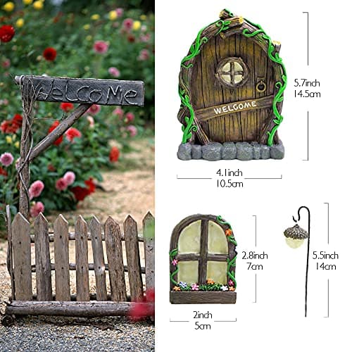Meyas Outdoor Statues Garden Decoration,Yard Sculpture Figurine,Gardening Supplies Garden Statues Ornament,Outdoor Statuette Garden Resin Statues,Garden Accessories Trees Decoration Glow in The Dark — view 3