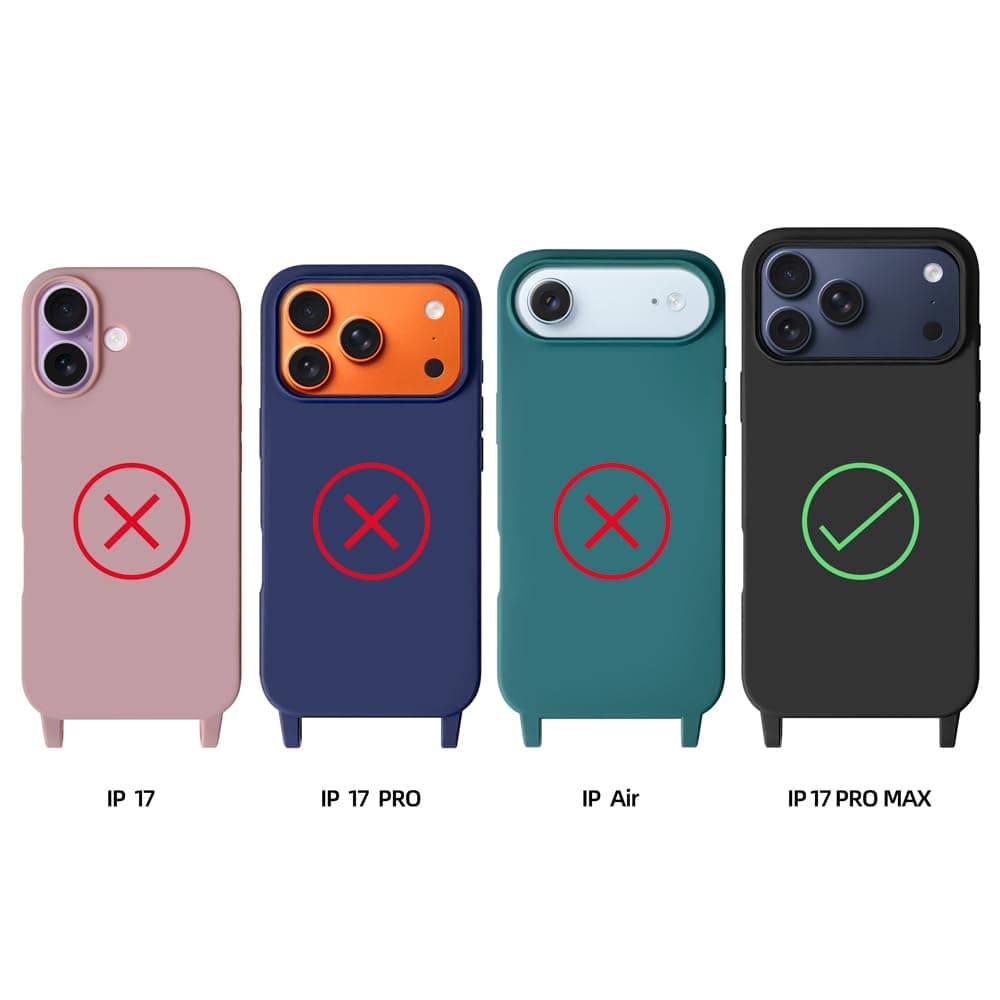 Funda Compatible con iPhone 17 Pro MAX(6.9"),Ajustable Collar Correa de Cuello Cordón Cuerda Carcasa TPU Bumper Silicona Skin Caso para iPhone 17 Pro MAX(6.9")-Verde — view 7