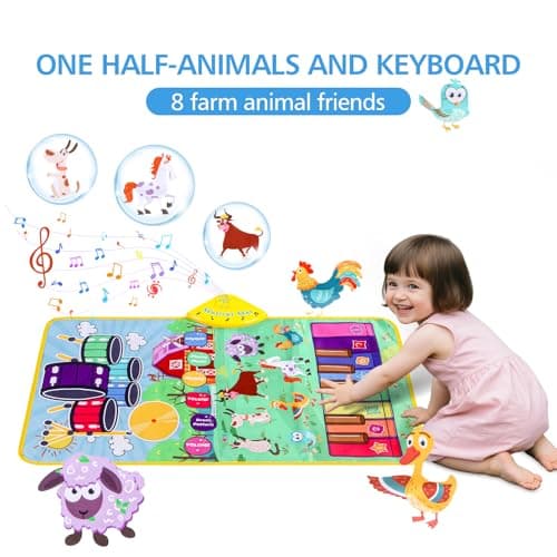 Musical Farm Animals Sounds Piano Mat for Kids, Educational Learning Toy — view 5