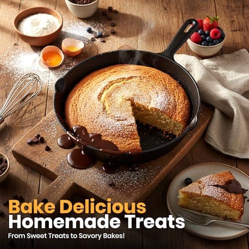 Utopia Kitchen Premium Cast iron Skillets 3 Piece Set, Chef's Pan, Pre Seasoned Frying Pan, 6, 8 & 10 Inches, PFAS-Free, Stovetop, Campfire & Grill Large Skillet, Even Heat Distribution Cast Iron Pan — view 6
