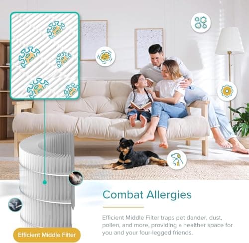 Levoit Air Purifiers for Pets in Bedroom Large Room, AHAM VERIFIDE, Efficient Filter for Pet Dander Odors, Purificateur d'air Captures Smoke, Dust, Pollen, Pet Lock and Sleep Mode, Core P350-P — view 6