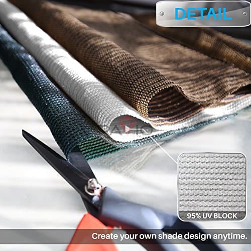 Patio 12' x 40' Sun Shade Fabric Roll 6/8/12 FT Shade Cloth for Patio, Outdoor Mesh Sail Sun Shades Canopy Replacement Pergola Cover for Backyard Deck Porch, Light Gray — view 2