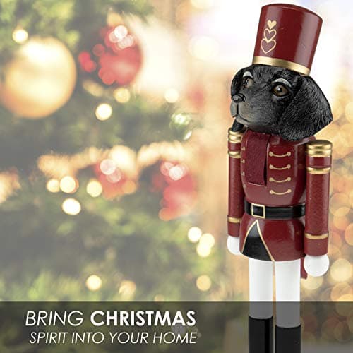 Clever Creations Black Hound Dog 14 Inch Traditional Wooden Nutcracker, Festive Christmas Décor for Shelves and Tables — view 3