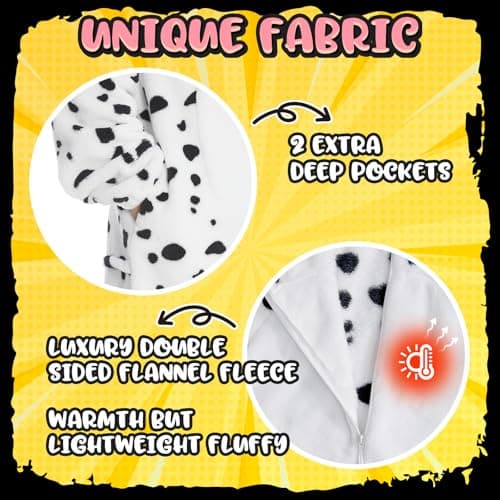 HSCTEK Dalmatian Onesie Costume Adult Women Men Funny Pj Cosplay Blanket Clothes S — view 3