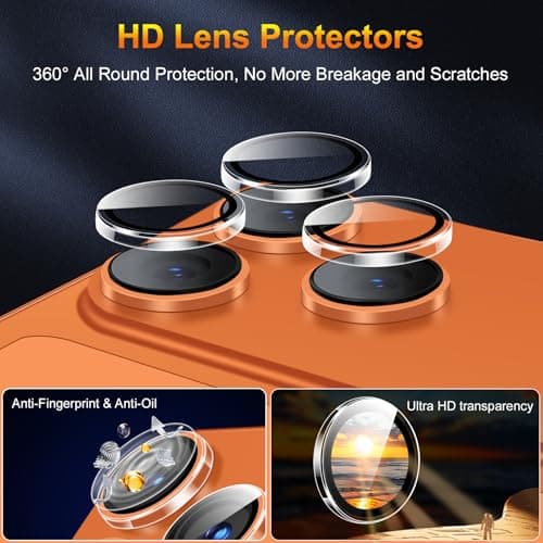 QsmQam 3 Pack Screen Protector for iPhone 17 Pro Max 6.9 Inch + 1 Pack Individual Camera Lens Protector, Ultra HD Tempered Glass, Military Grade Shatterproof, Case Friendly [with Installation Frame] — view 6