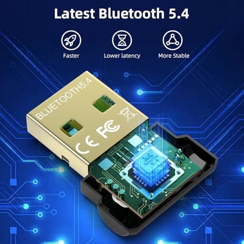Bluetooth Adapter for Desktop PC: Plug & Play 5.4 USB Mini EDR Dongle Receiver & Transmitter for Laptop Computer Compatible with BT Headphones Keyboard Mouse Only Windows 11/10/8.1 — view 5