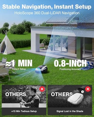 ECOVACS Goat O1000 LiDAR PRO Robot Lawn Mower, Wire-Free Mapping with LiDAR Navigation, AI Obstacle Avoidance, Built-in TruEdge Edge Trimmer, App Control, for Lawns Up to 1/4 Acre — view 2