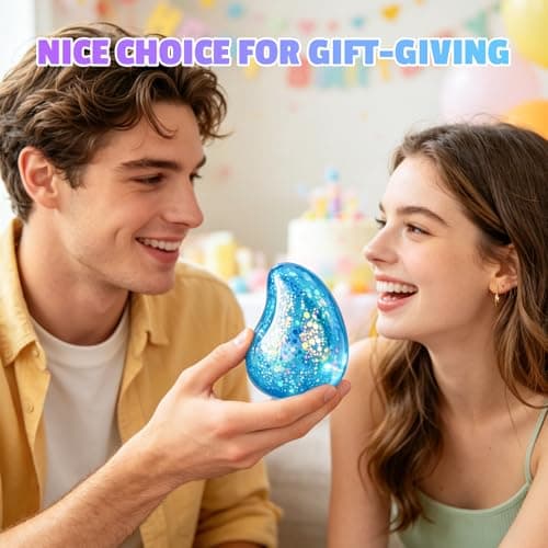 Drop Squishy Stress Balls,Raindrop Squishy Cube Squishies Anxiety Stress Relief Ice Squishy Malt Balls,Soft Sensory Calming Toys for Kids Teens, Party Favors & Classroom Prizes for Kids - Orange — view 5