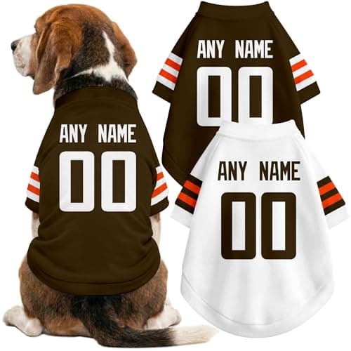 DALLASC Cleveland Dog Clothes Jersey Style Personalized Pet T Shirt with Custom Name Number for Small Medium Large Dogs