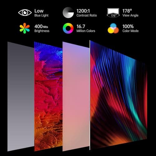ForHelp True 4K Portable Monitor - 15.6inch UHD 3840×2160 100% sRGB USB-C HDMI External Second Monitor Portable IPS Screen Computer Display with Speakers for Laptop MacBook Switch PS5/4 Xbox