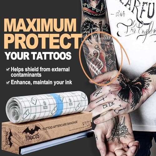 Tattoo Aftercare Bandage Roll, with Sliding Cutter 6 Inch x 2.2 Yards, Transparent Protective Film, Waterproof Breathable Stretchable Wrap for Tattoo Protection — view 2