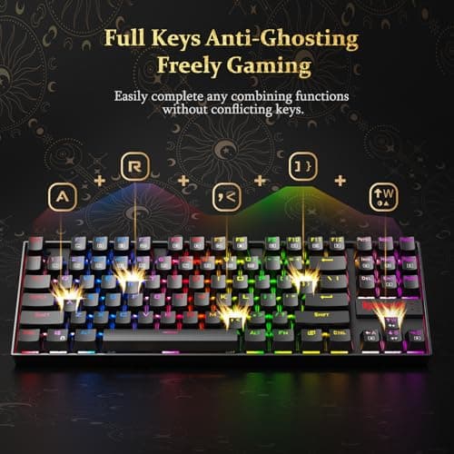 Redragon K552 Mechanical Gaming Keyboard, 87-Key Compact, LED Gaming Keyboard with Red Switches, Anti-Ghosting, Metal Frame for PC Gaming & Typing, Beginner-Friendly (Black) — view 4
