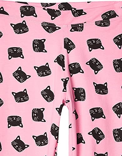 Spotted Zebra Girls' Kids Leggings, 5-Pack Pink Cat, Small