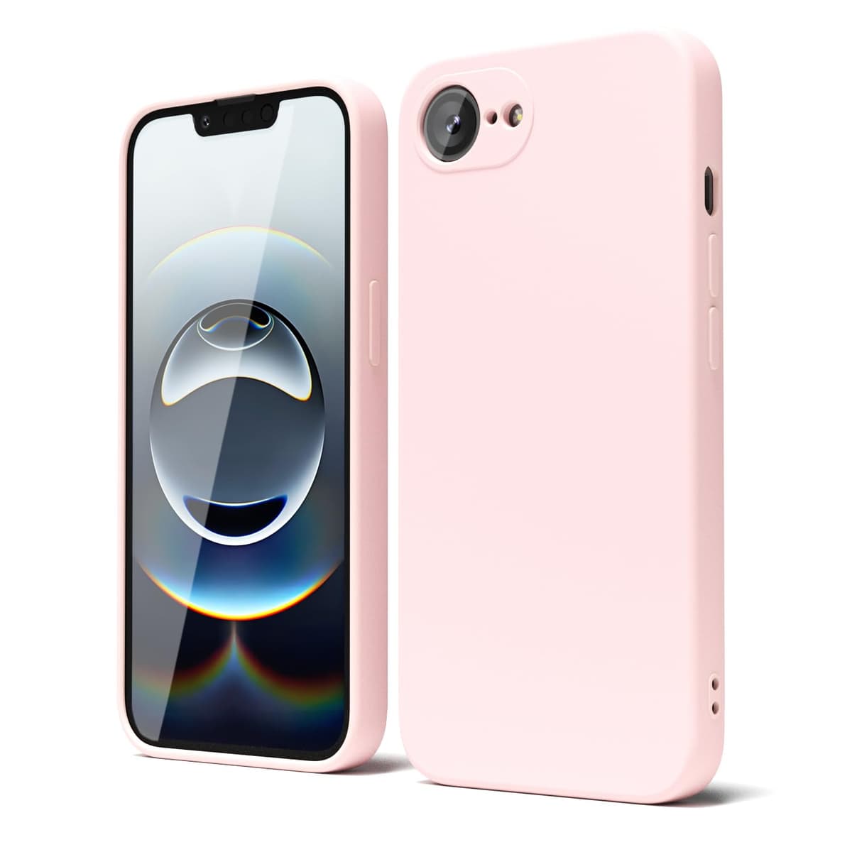 oakxco for iPhone 17 Pro Max Phone Case Liquid Silicone, Cute Thin Slim Grip Soft Rubber Gel for Women Men, Smooth Matte TPU Plain Solid Color Girly Simple Case with Camera Cover, Light Pink — view 2003