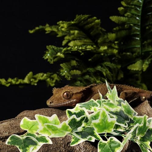 DOITOOL Artificial Fake Plant Reptile for Hanging with Decor Tank Easy Suction Cup, Plastic Leaves — view 3